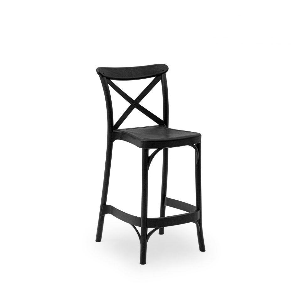 Capri Bar Sandalyesi SİYAH - 65cm Yükseklik