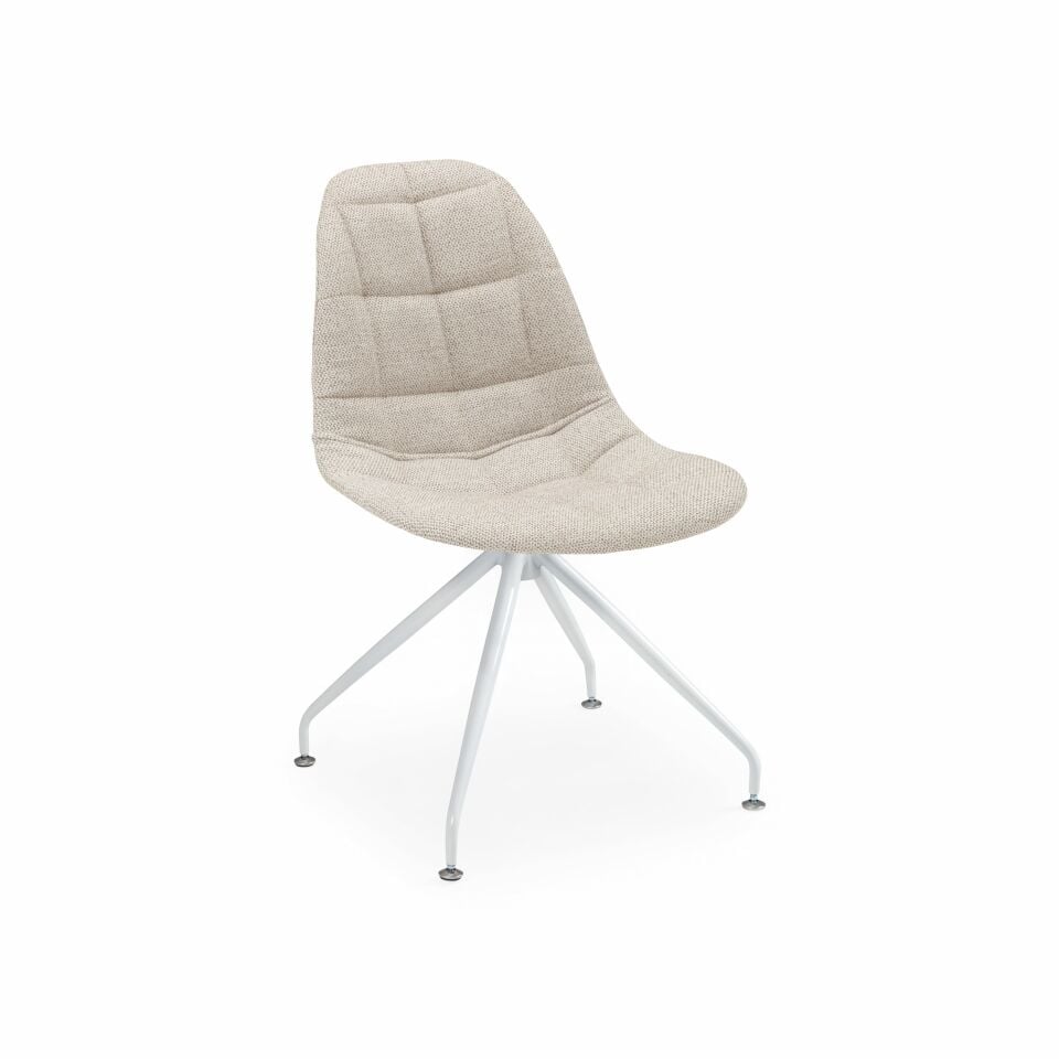 Eos-Z Pad Sandalye l Beyaz Metal Boyalı Ayak