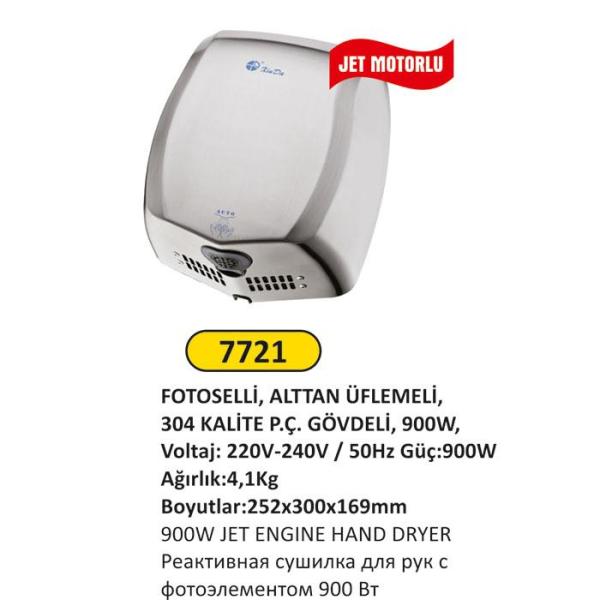 900W JET MOTORLU EL KURUTMA MAKİNESİ
