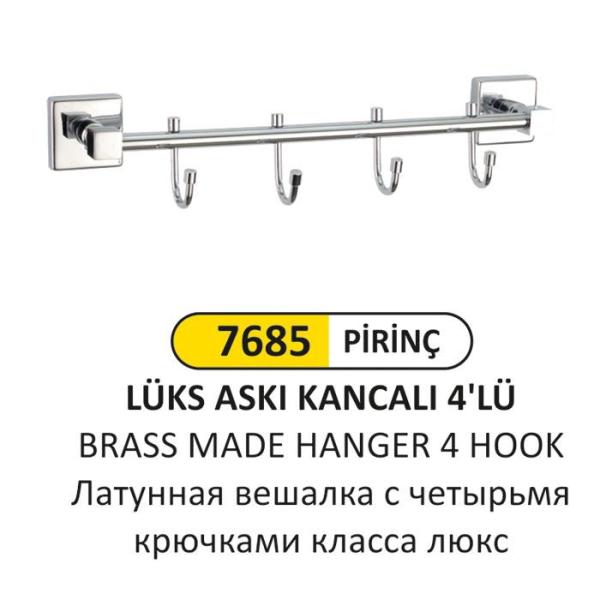 LÜKS PİRİNÇ KANCALI ASKI 4'LÜ