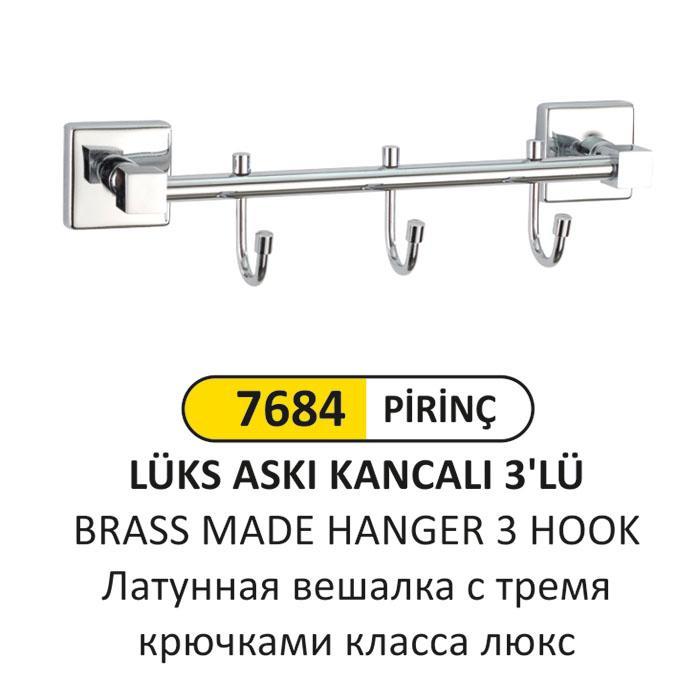 LÜKS PİRİNÇ KANCALI ASKI 3'LÜ