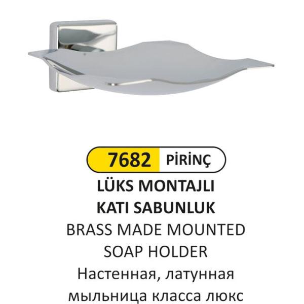 LÜKS PİRİNÇ DUVARA MONTAJLI KATI SABUNLUK