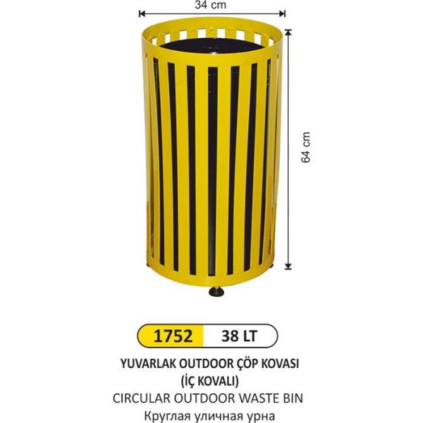 38 LT YUVARLAK OUTDOOR ÇÖP KOVASI İÇ KOVALI