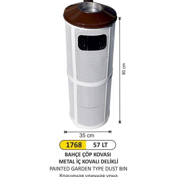 57 BAHÇE ÇÖP KOVASI METAL İÇ KOVALI DELİKLİ