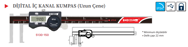 300 MM İÇ KANAL KUMPAS DİJİTAL