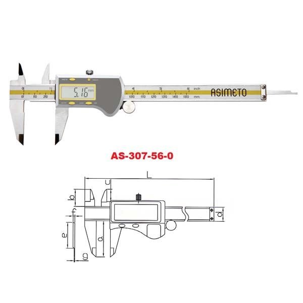 ASIMETO ABS TİP DİJİTAL KUMPAS