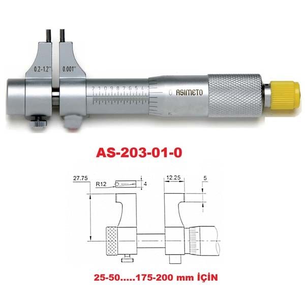 ASIMETO MEKANİK İÇ ÇAP MİKROMETRESİ