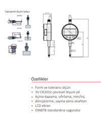 0-12,7 MM KOMPARATÖR SAATİ DİJİTAL
