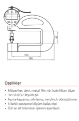 0-10 MM YUVARLAK KALINLIK KOMPARATÖRÜ DİJİTAL (0,01)