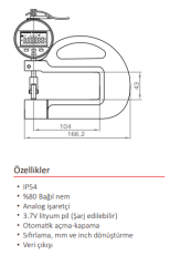 0-10 MM YUVARLAK KALINLIK KOMPARATÖRÜ DİJİTAL (0,001)