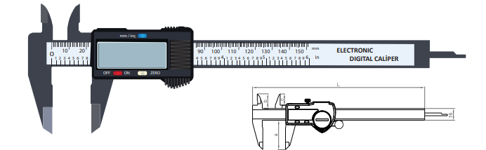 0-150 MM PLASTİK DİJİTAL KUMPAS