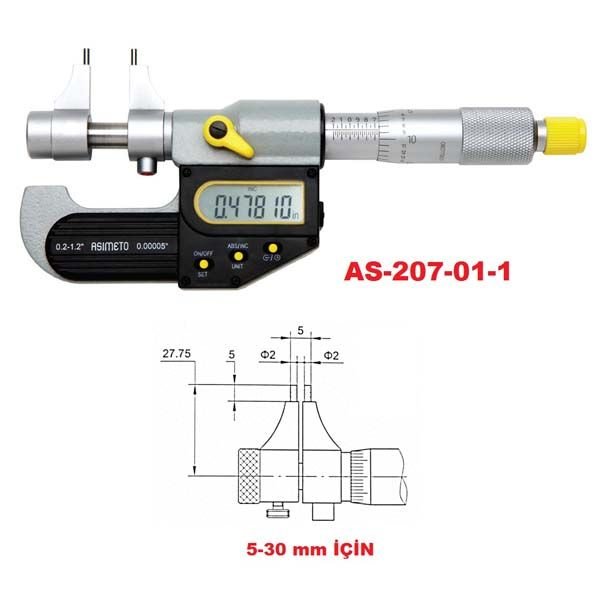 ASIMETO DİJİTAL İÇ ÇAP MİKROMETRESİ