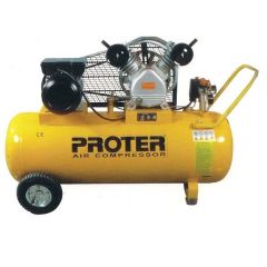 PROTER PR 100 LT HAVA KOMPRESÖRÜ ÇİFT KAFALI + KAYIŞ KASNAKLI 3HP