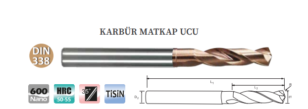 DIN338 KARBÜR MATKAP UCU
