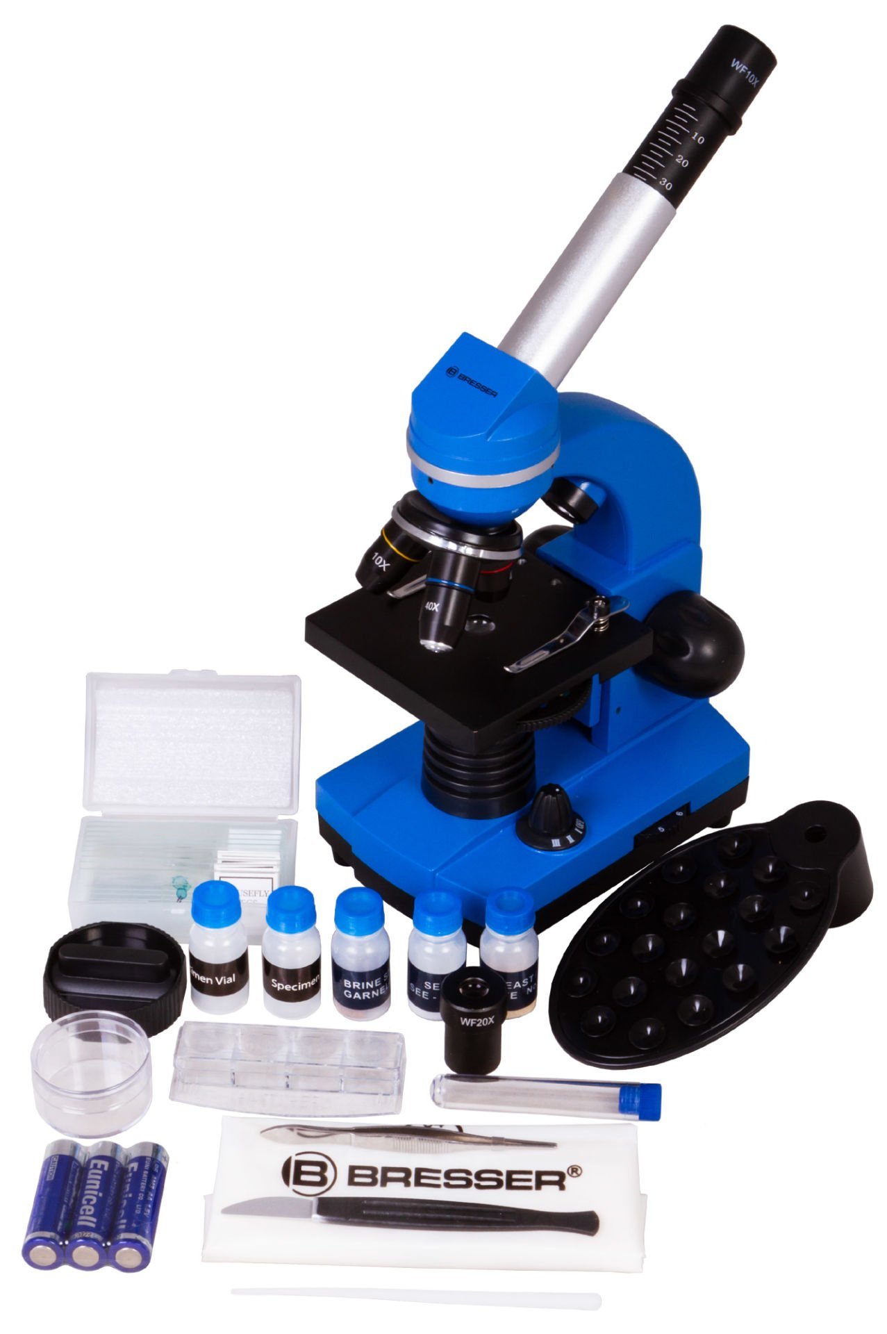 Bresser Junior Biolux SEL 40–1600x Microscope, blue