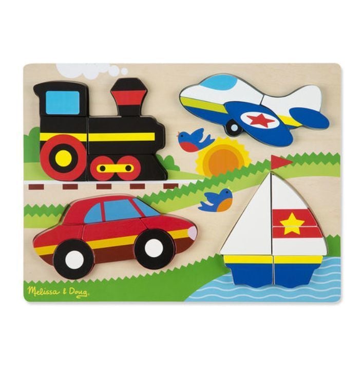 Melissa&Doug Ahşap Tombul Parçalı Yapboz - Araçlar