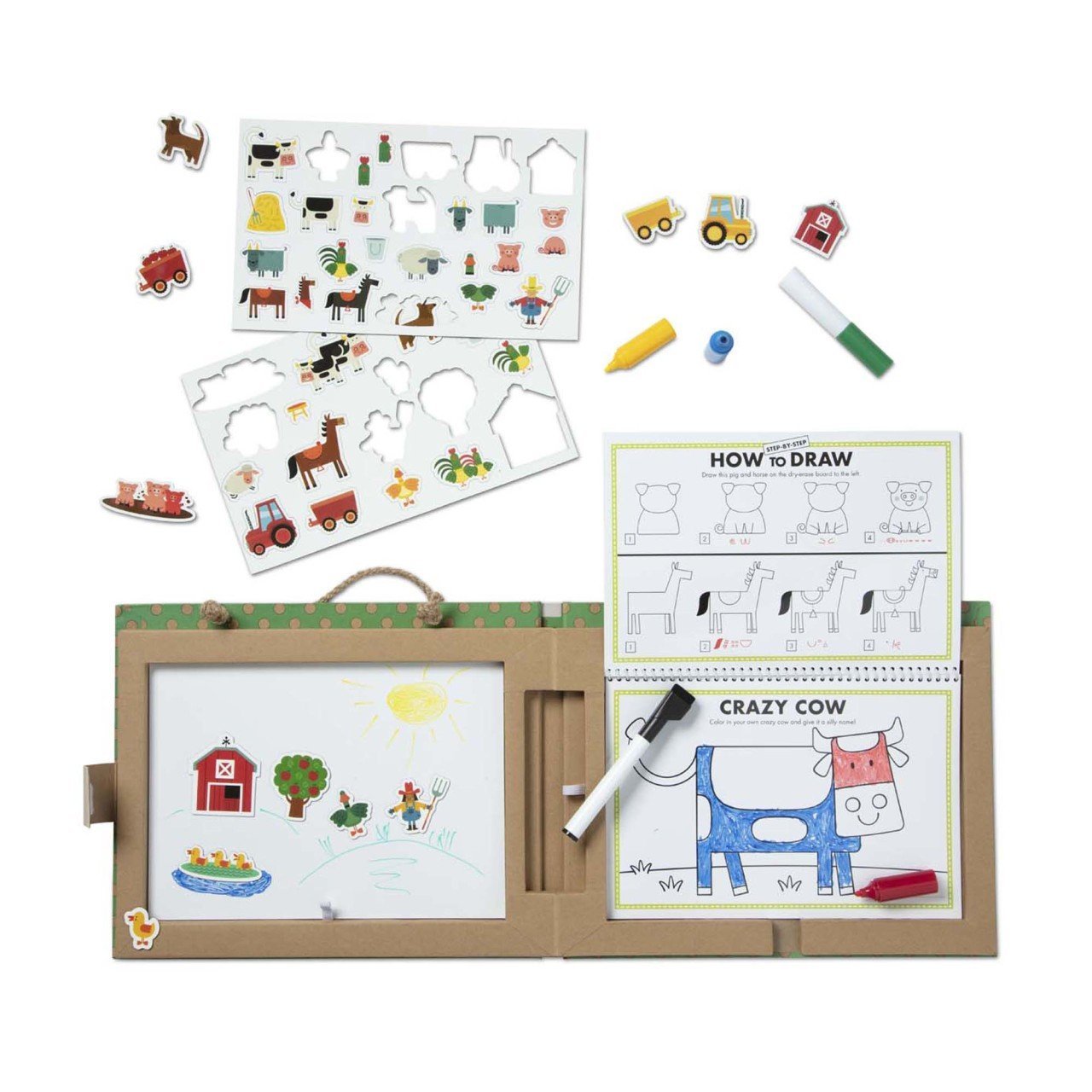 Melissa&Doug Mıknatıslı Yazı Tahtası Oyuncak - 45 Magnetli - Çiftlik