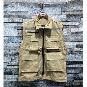 Buriş İş Yeleği Harmandan Karışım Çok Cepli Reflektörlü Yelek