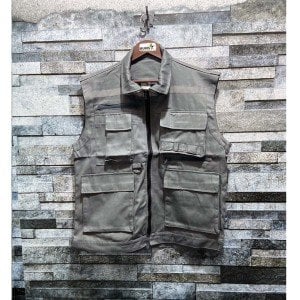 Buriş İş Yeleği Harmandan Karışım Çok Cepli Reflektörlü Yelek