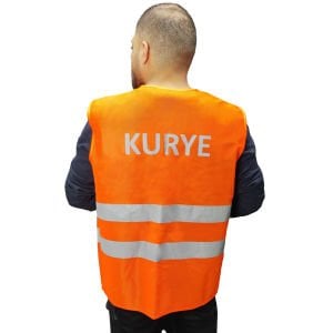 Reflektörlü Kurye İkaz Yeleği Turuncu
