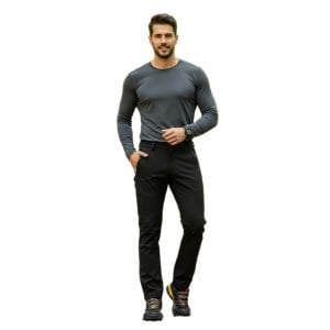 Softshell Rüzgar Su Geçirmez İş Pantolonu Siyah Renk