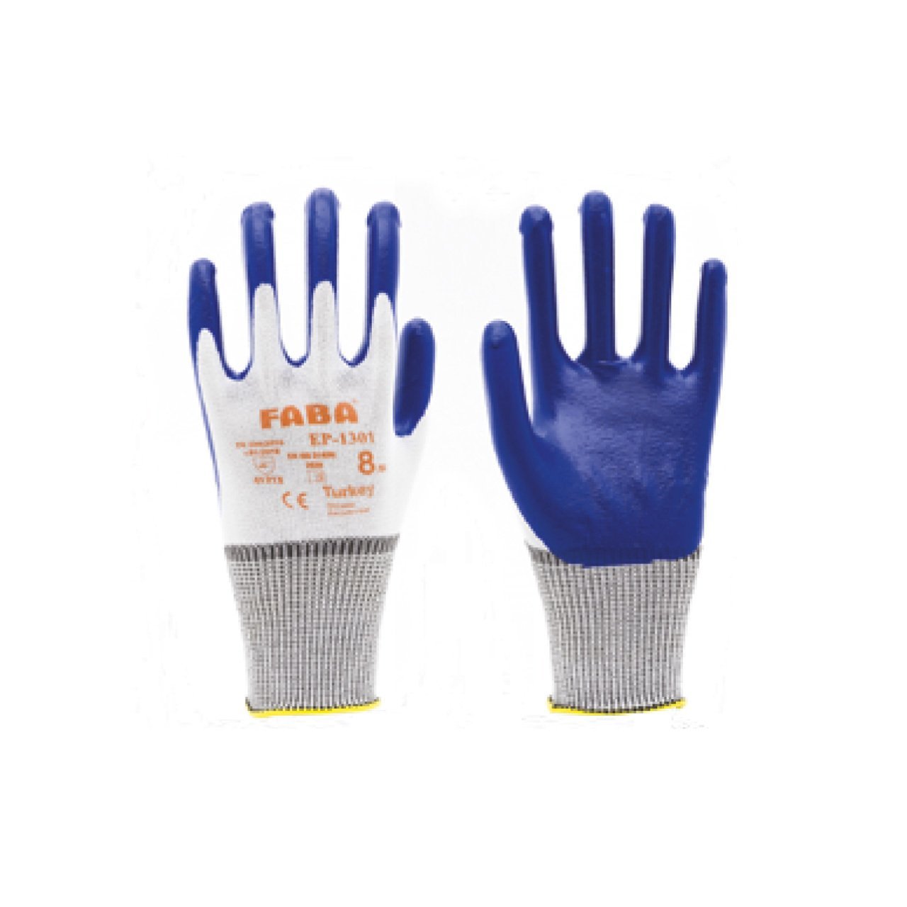 Faba EP-1301 Parmak Ucu Kaplı Örme Nitril Eldiven