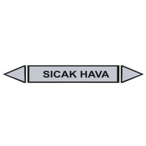 Sicak Hava Akışkan Boru Etiketi