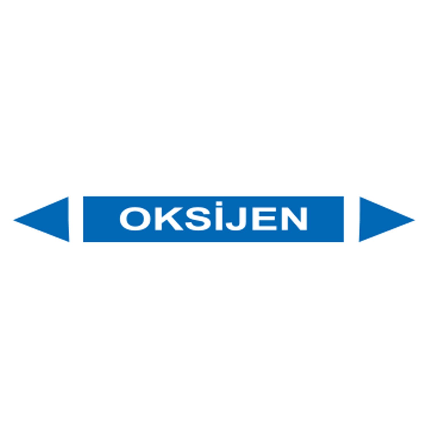 Oksijen Akışkan Boru Etiketi