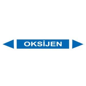 Oksijen Akışkan Boru Etiketi