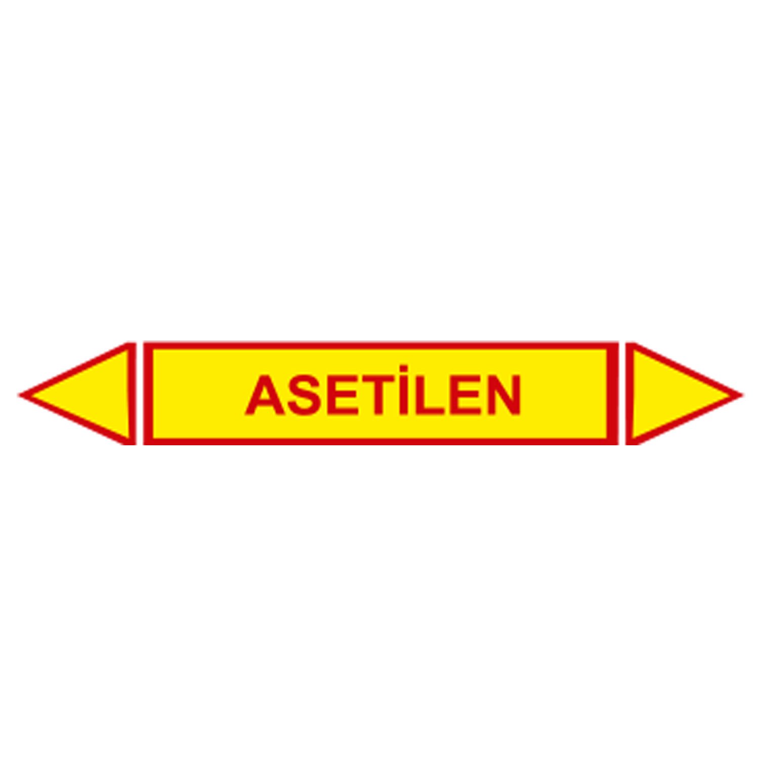 Asetilen Akışkan Boru Etiketi