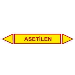 Asetilen Akışkan Boru Etiketi