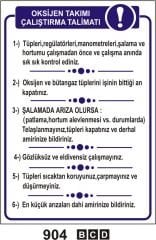 Oksijen Takımı Çalıştırma Talimatı
