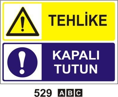 Tehlike Kapalı Tutun Levhası