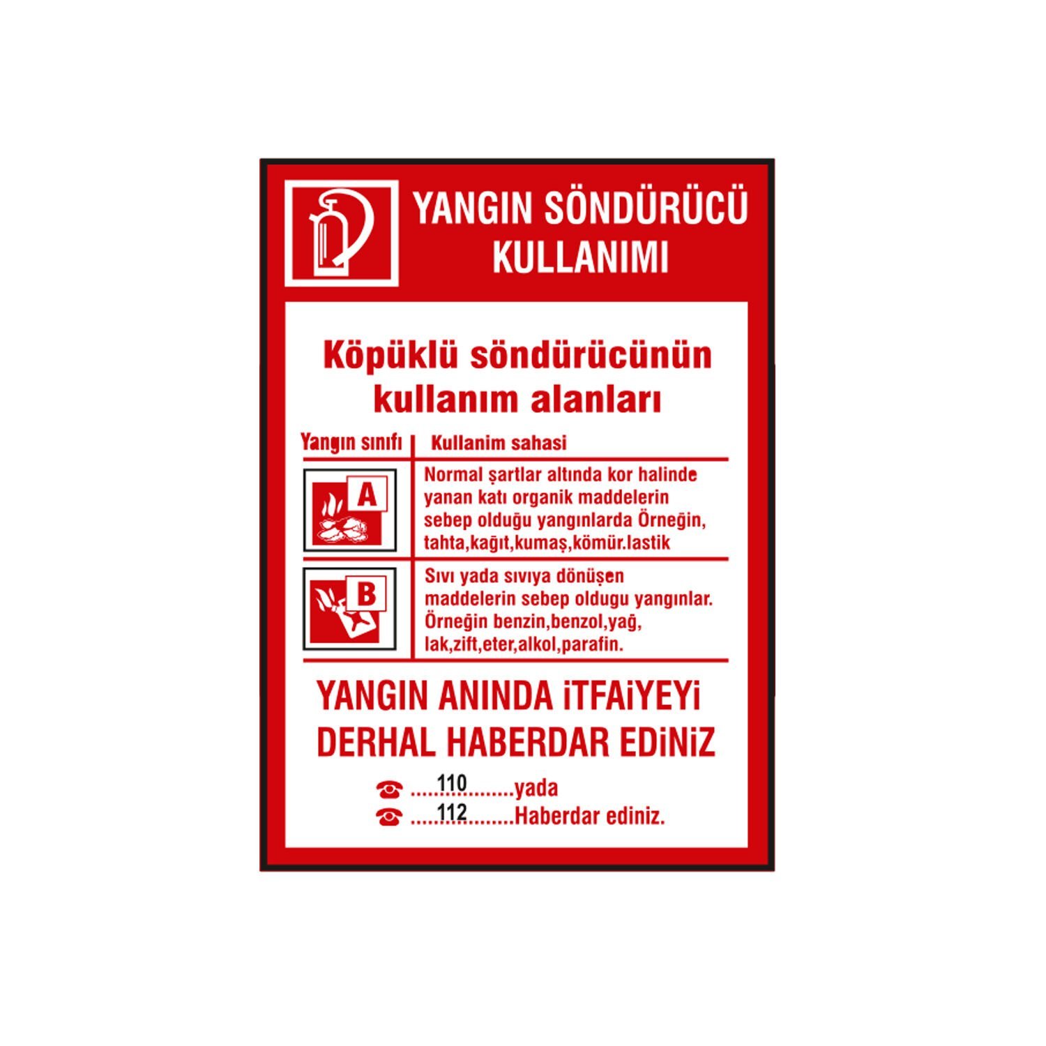 Yangın Söndürücü Kullanımı (Köpüklü)