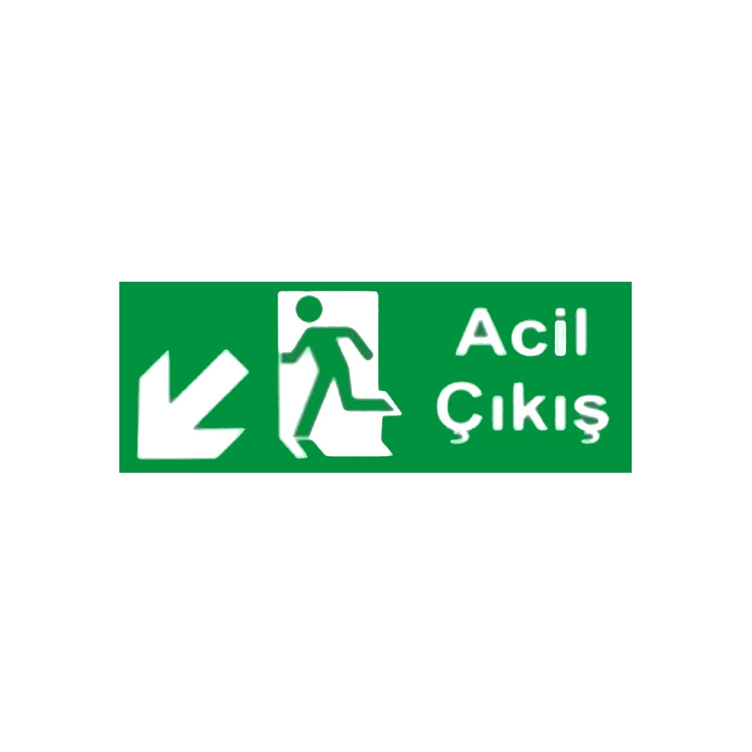 Sol Yönlü Fotolümenli Acil Çıkış Levhası
