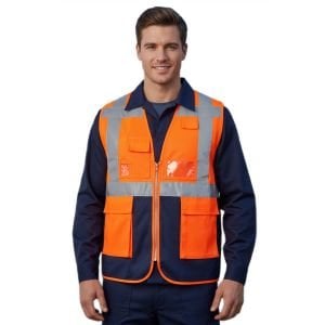 Vento Mühendis ikaz Yeleği Çift Renkli Turuncu