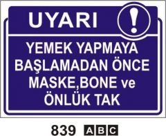 Yemek Yapmaya Başlamadan Önce Maske Bone Önlük Tak