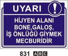 Hijyen Alanı Bone Galoş İş Önlüğü Giymek Mecburidir