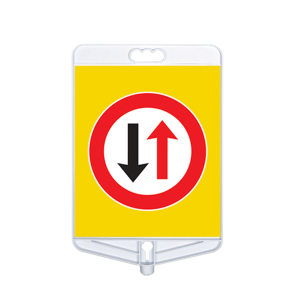Dikkat İki Yönlü Trafik Tabelası Çift Taraflı  (9303)