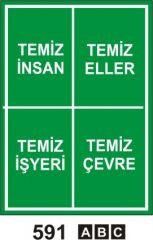 Temiz İnsan Temiz Eller Levhası 35x50 cm Dekota (Forex) 3 mm