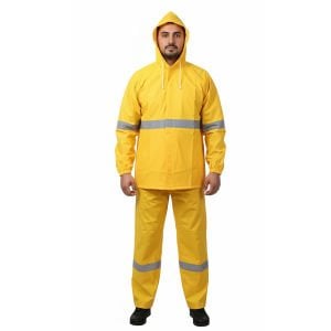 Balıkçı Takım Yağmurluk Reflektörlü Sarı Renk