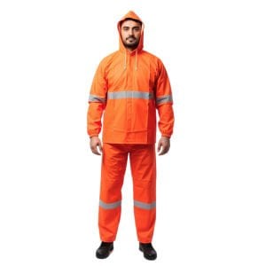 Balıkçı Takım Yağmurluk Reflektörlü Turuncu Renk
