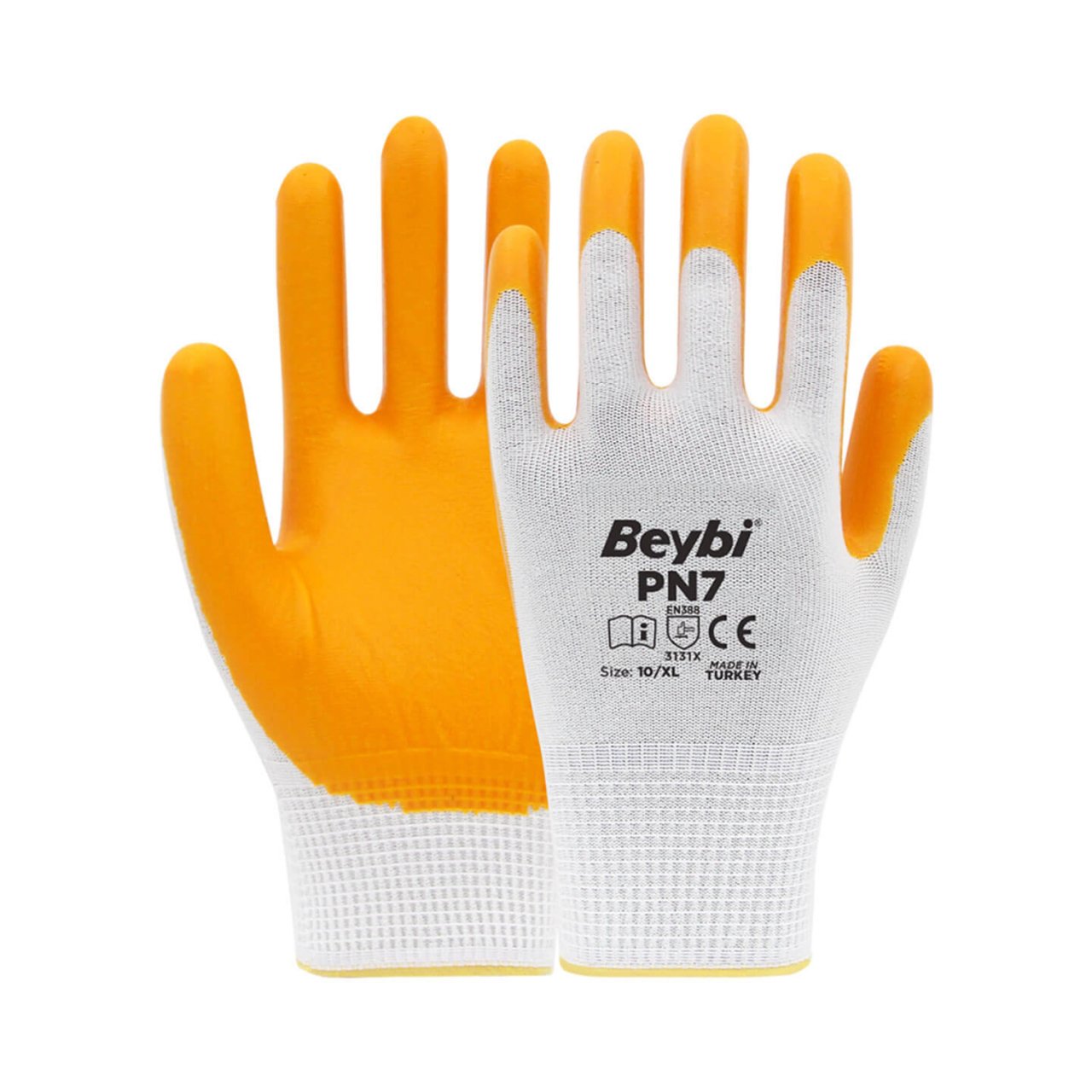 Beybi PN7 Polyester Örme Nitril Eldiven 10(XL)