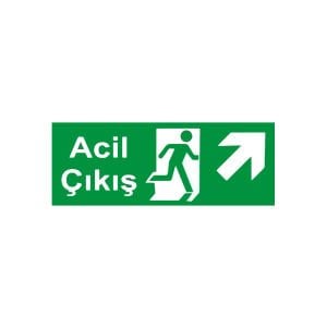 Acil Çıkış Sağ Yukarı Ok (Fotolümenli Levha)