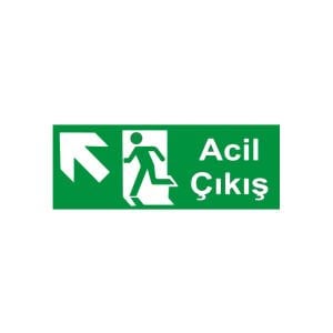 Acil Çıkış Sol Yukarı Ok (Fotolümenli Levha)