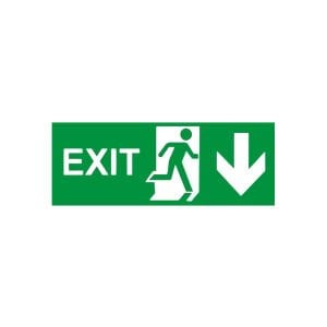 Exit Aşağı Ok (Fotolümenli Levha)