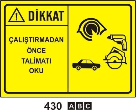 Çalıştırmadan Önce Talimatı Oku