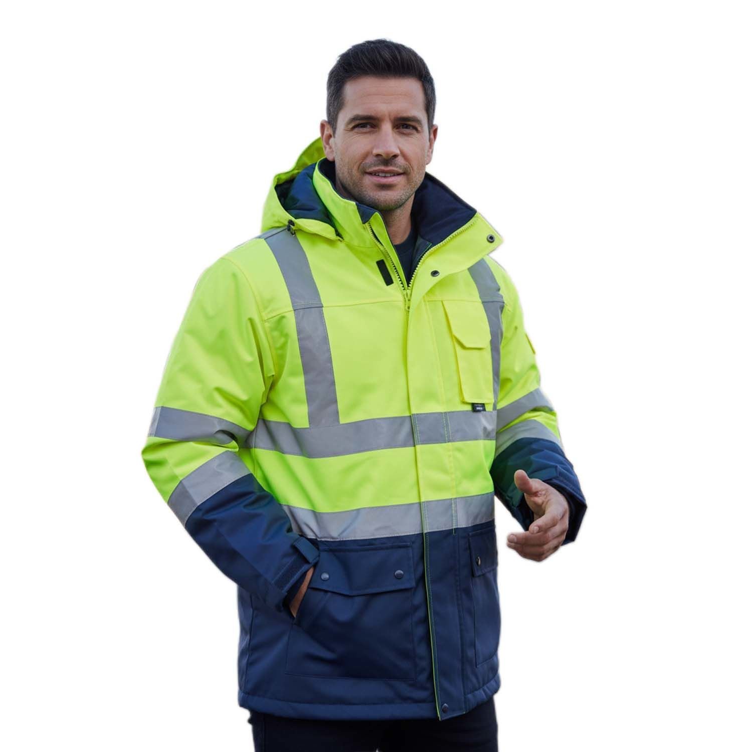 Vento Oxford Kumaş 5+1 Sarı Lacivert Kışlık Parka (PR07)