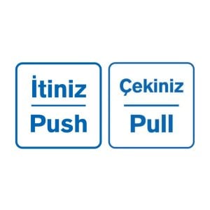 İtiniz / Çekiniz (Push/Pull) 10x10 cm Türkçe/İngilizce Sticker Kapı Etiketi 2'li Set