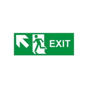 Exit Sol Yukarı Ok (Fotolümenli Levha)